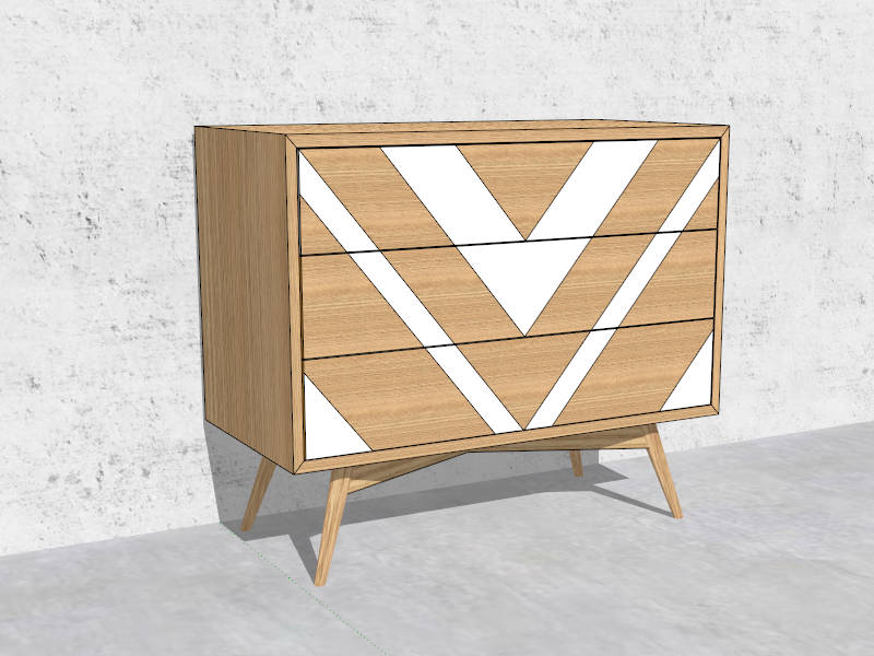 Modern Designer Bedside Table sketchup model preview - SketchupBox