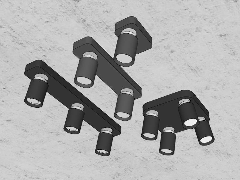 Adjustable Ceiling Spotlights sketchup model preview - SketchupBox