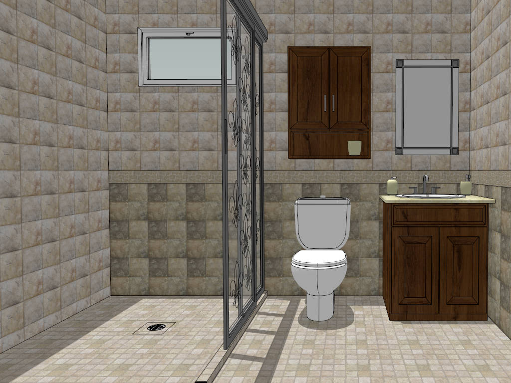 Small Guest Bathroom Idea sketchup model preview - SketchupBox