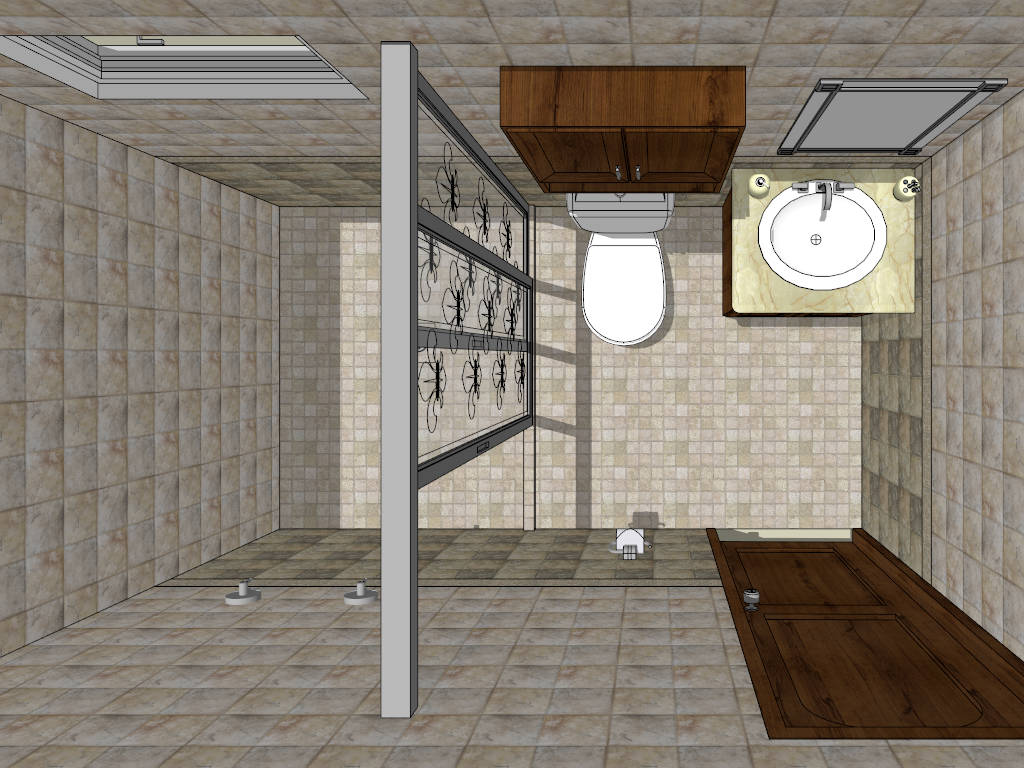 Small Guest Bathroom Idea sketchup model preview - SketchupBox