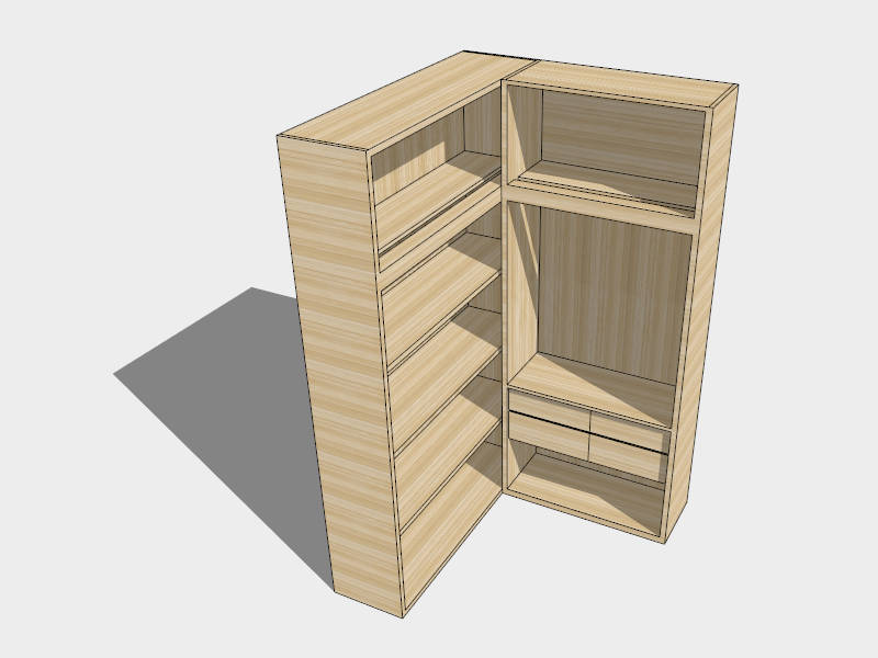 Small Corner Closet Idea sketchup model preview - SketchupBox