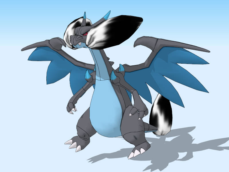Pokemon Mega Charizard X sketchup model preview - SketchupBox