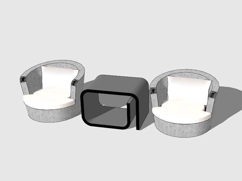 Small Patio Conversation Set sketchup model preview - SketchupBox