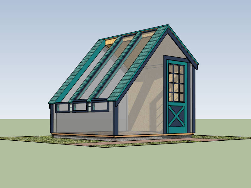Traditional Greenhouse sketchup model preview - SketchupBox
