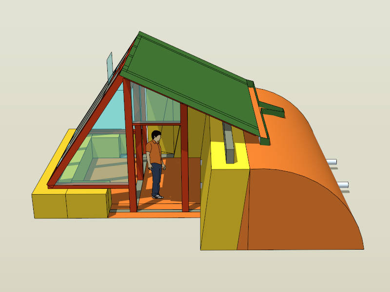 Vintage Greenhouse sketchup model preview - SketchupBox