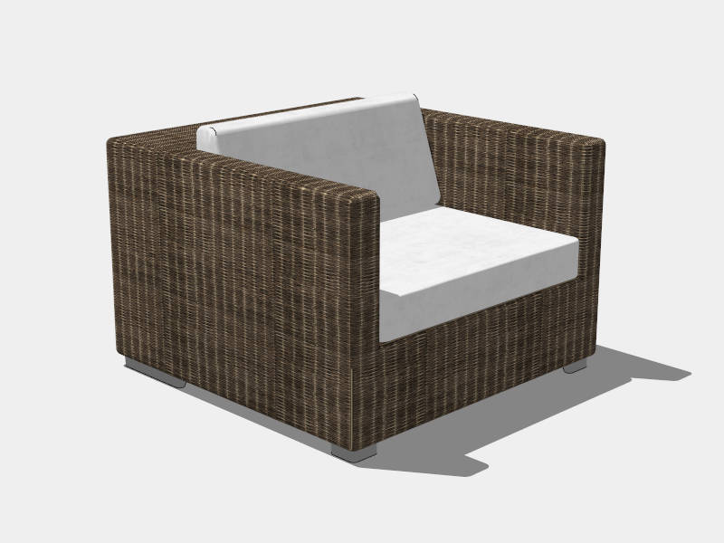 Cube Armchair sketchup model preview - SketchupBox