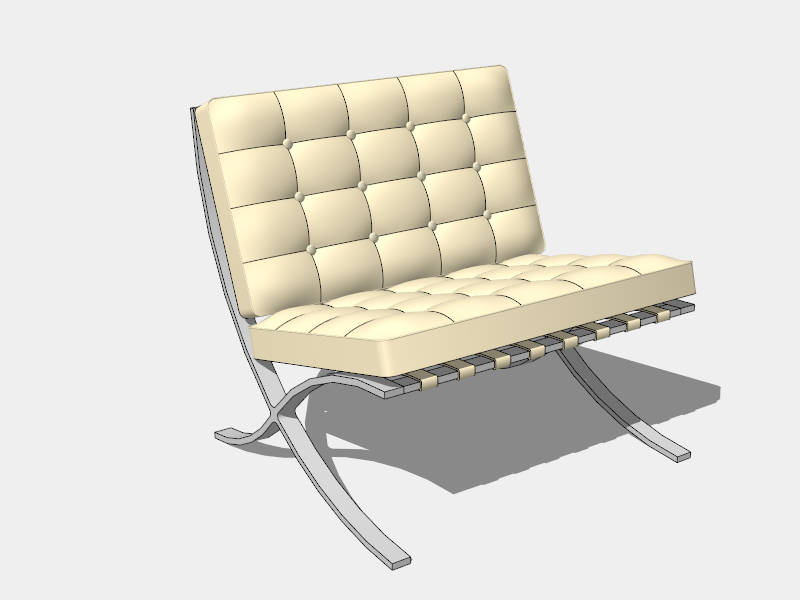 Beige Barcelona Chair sketchup model preview - SketchupBox