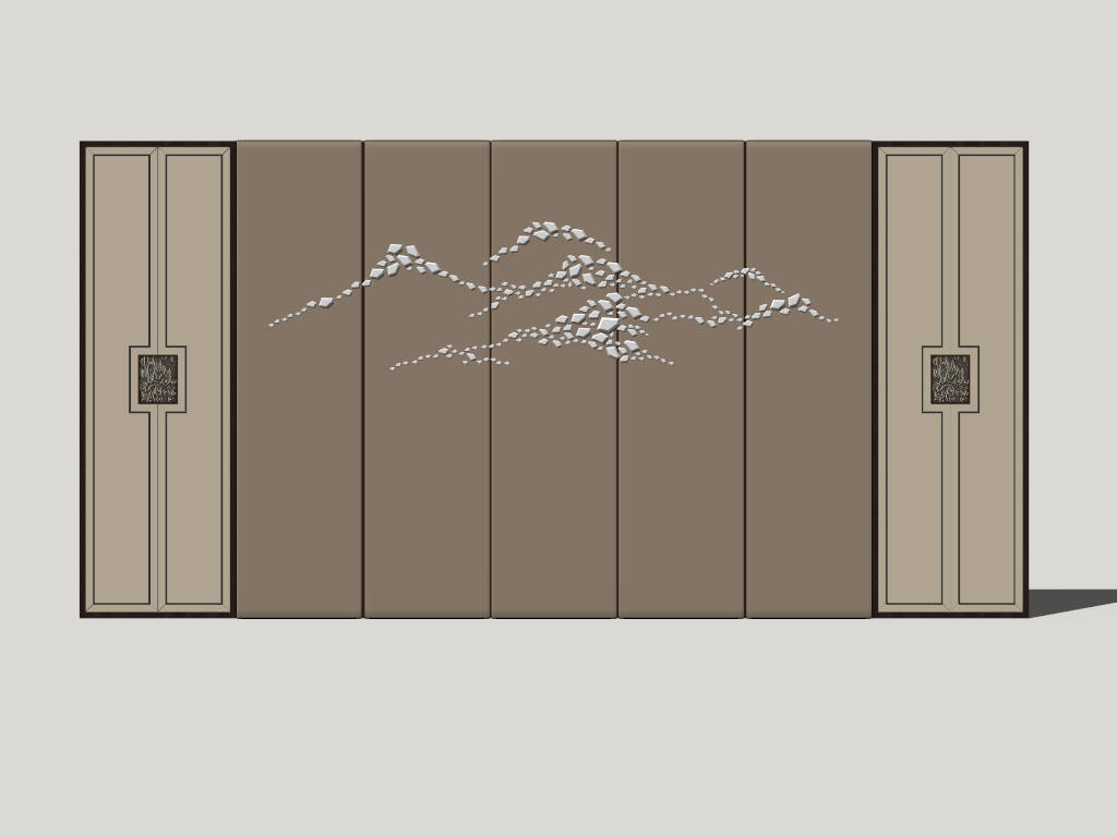 Brown Accent Wall Design sketchup model preview - SketchupBox