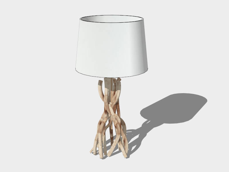 Tree Branch Table Lamp sketchup model preview - SketchupBox