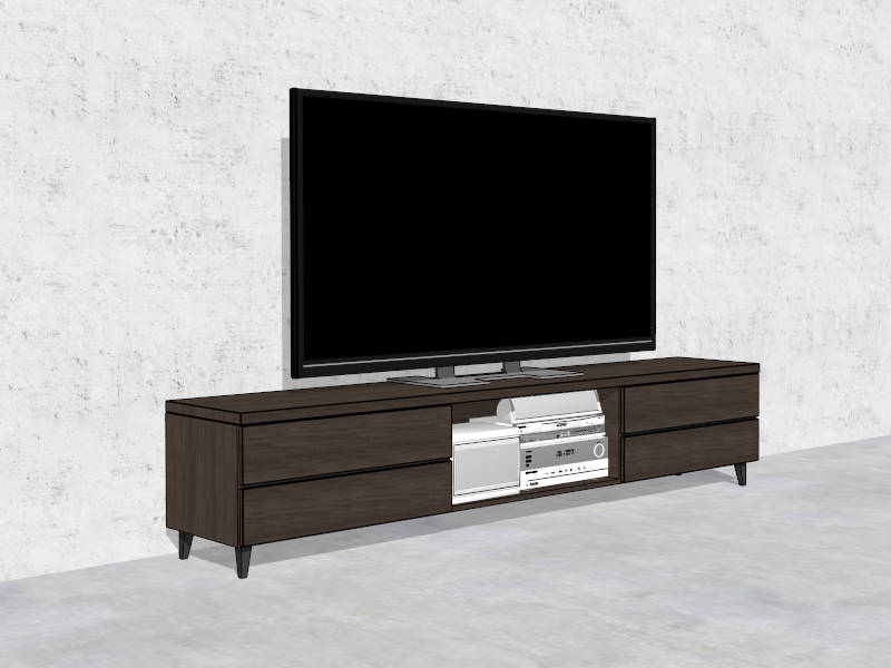 Contemporary TV Console sketchup model preview - SketchupBox
