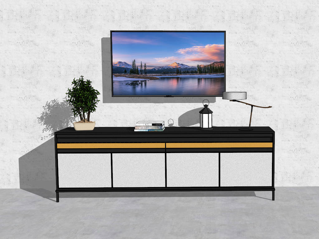Modern TV Stand Collection sketchup model preview - SketchupBox