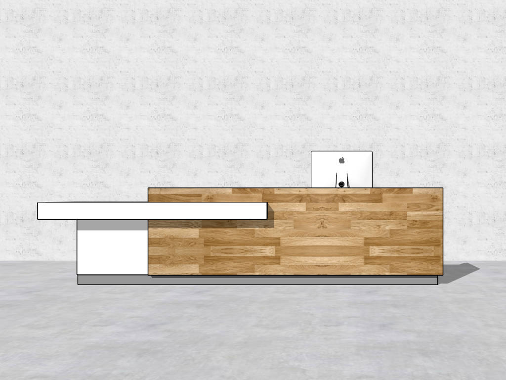 2 Person Reception Desk sketchup model preview - SketchupBox
