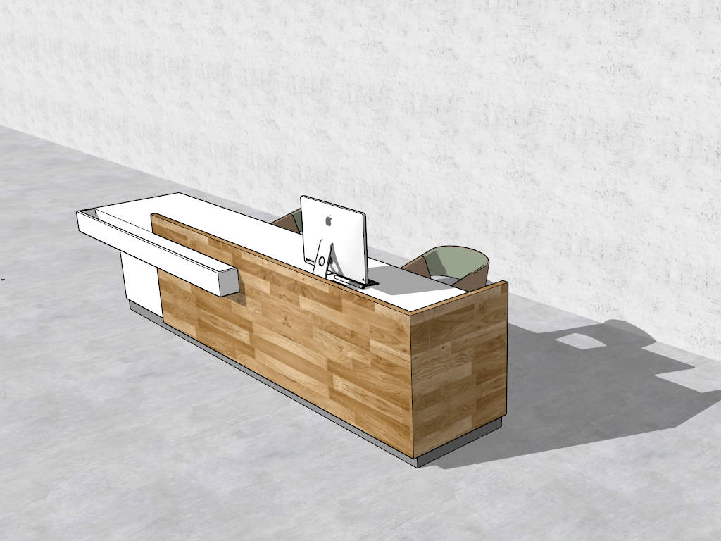 2 Person Reception Desk sketchup model preview - SketchupBox