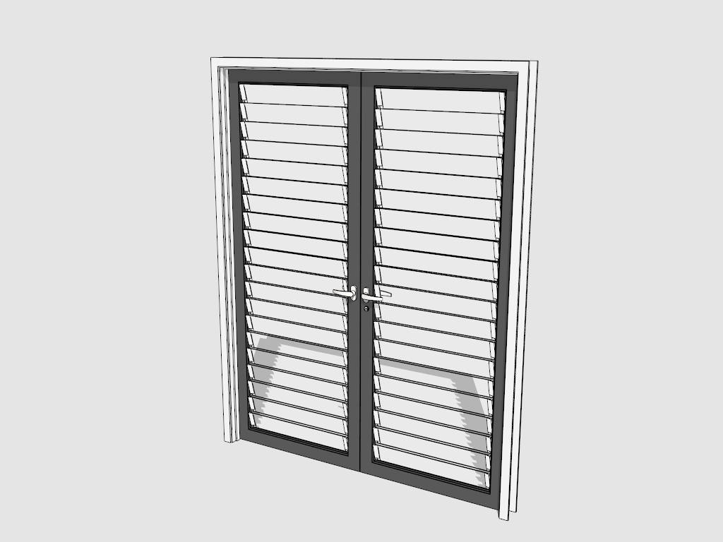 Sliding Shutter Door sketchup model preview - SketchupBox