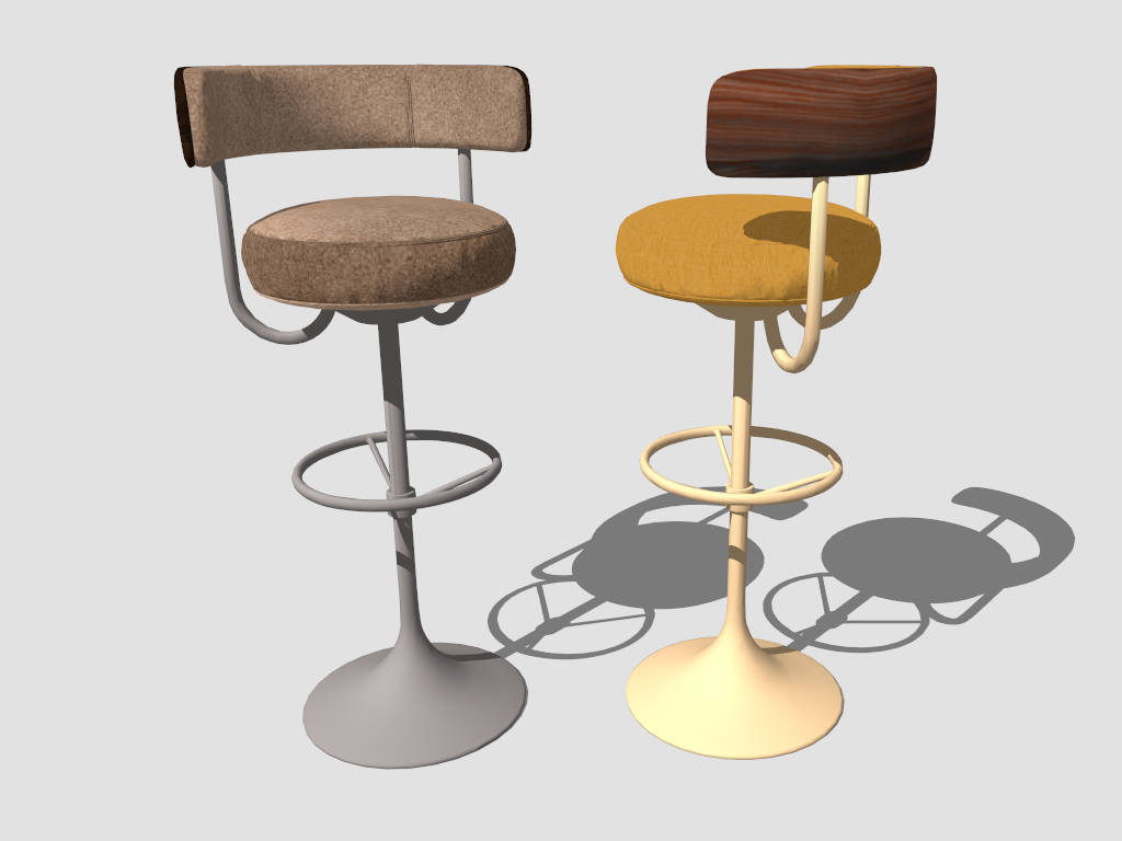 Metal Swivel Bar Stools sketchup model preview - SketchupBox