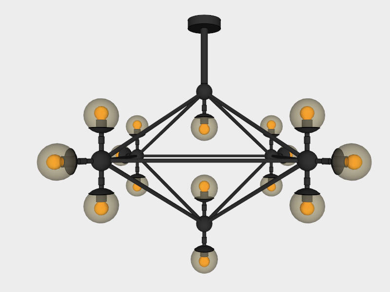 Molecular Chandelier sketchup model preview - SketchupBox