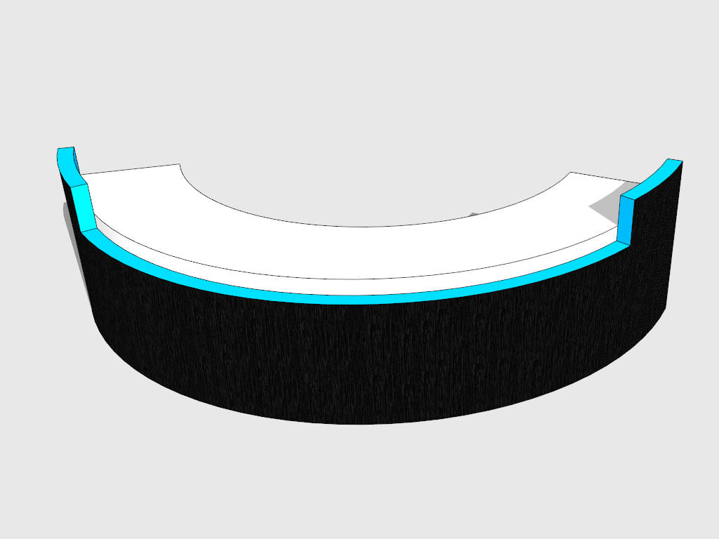 Black Circular Reception Desk sketchup model preview - SketchupBox