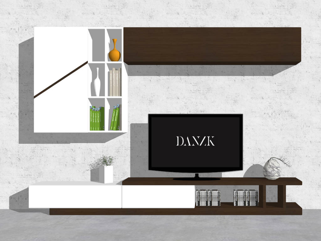 TV Stand Wall Unit Design sketchup model preview - SketchupBox