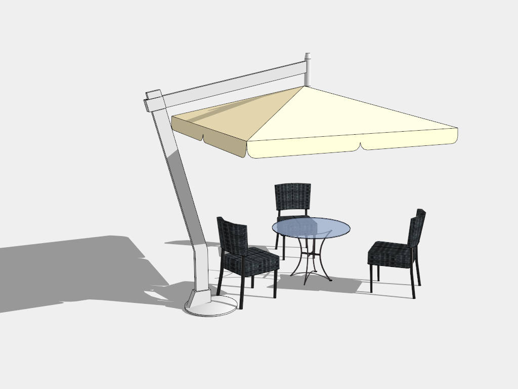 Outdoor Patio Bar Set with Umbrella sketchup model preview - SketchupBox