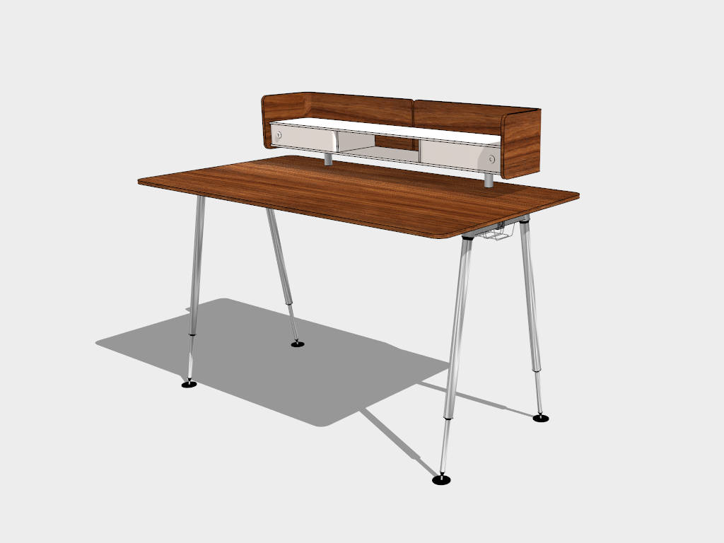 Home Office Adjustable Desk sketchup model preview - SketchupBox