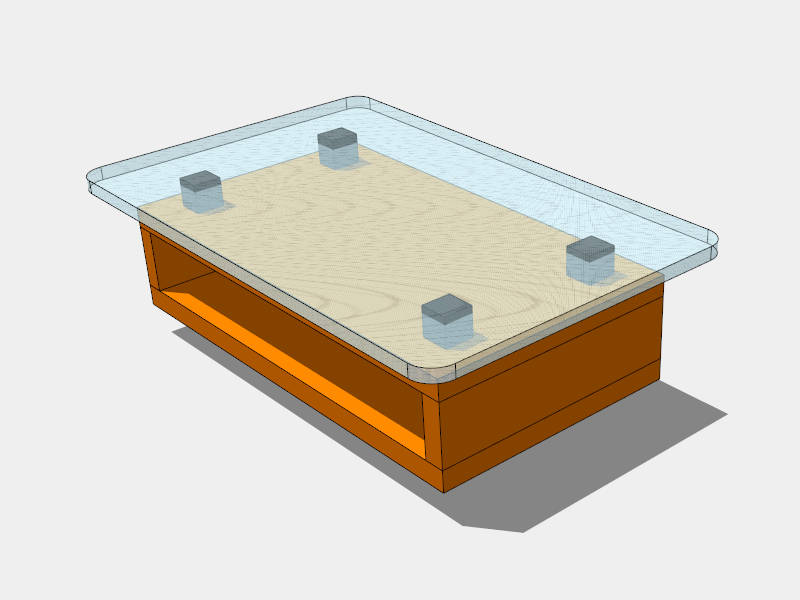 Orange Glass Coffee Table sketchup model preview - SketchupBox