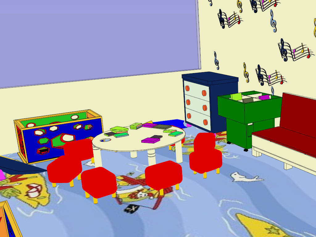 Kids Playroom Interior Decor sketchup model preview - SketchupBox