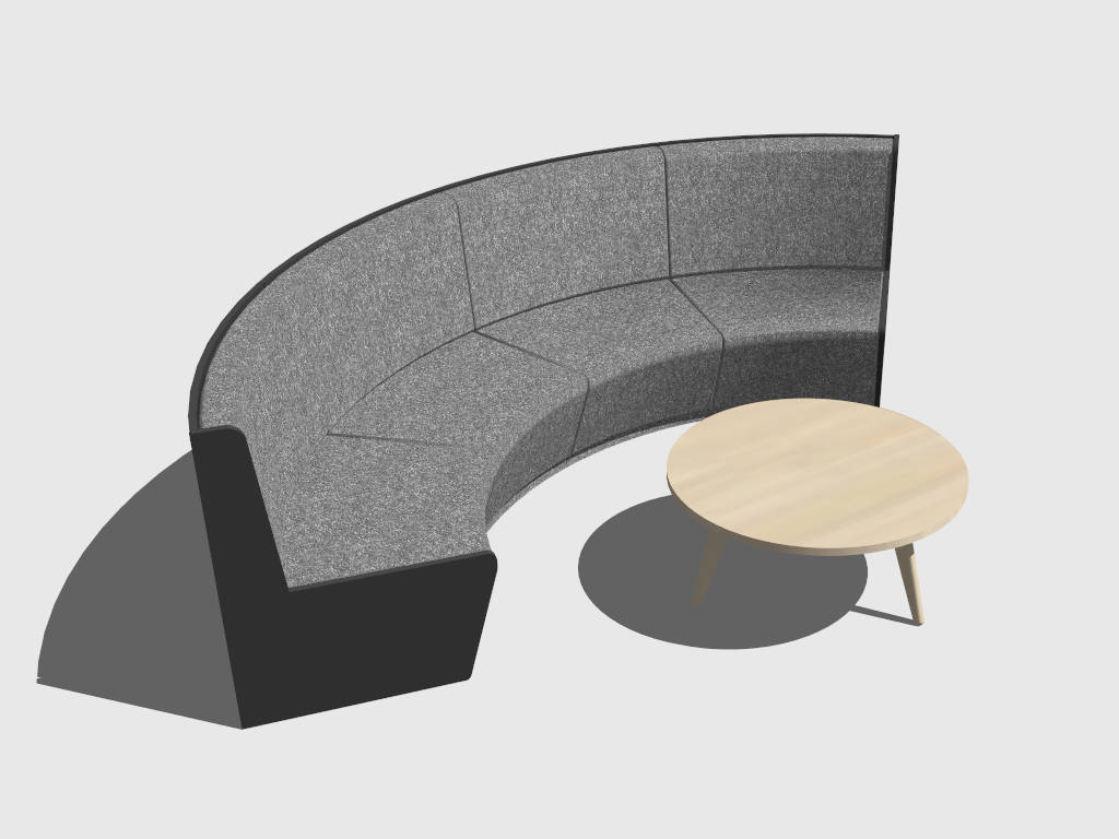 Round Sectional Sofa with Table sketchup model preview - SketchupBox
