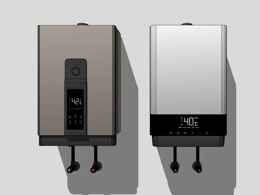 Natural Gas Hot Water Heater sketchup model preview - SketchupBox