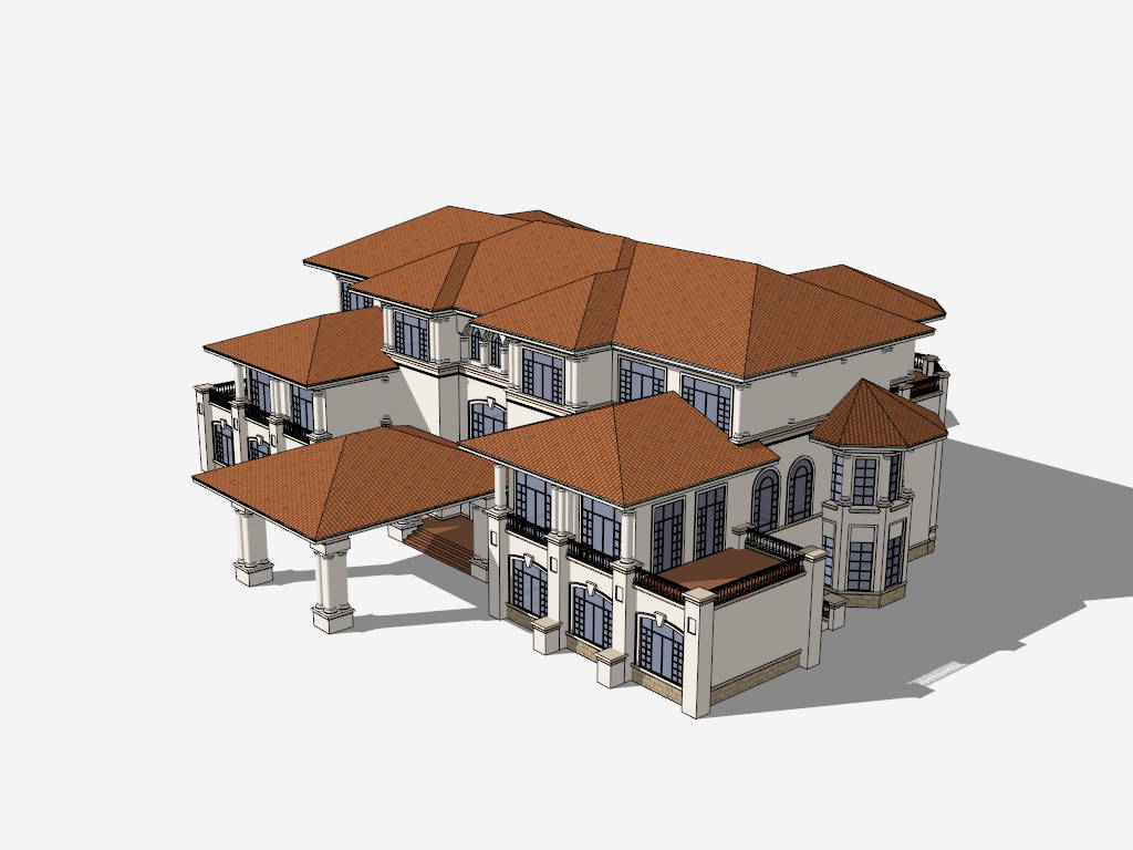 3 Storey Asian House Design sketchup model preview - SketchupBox