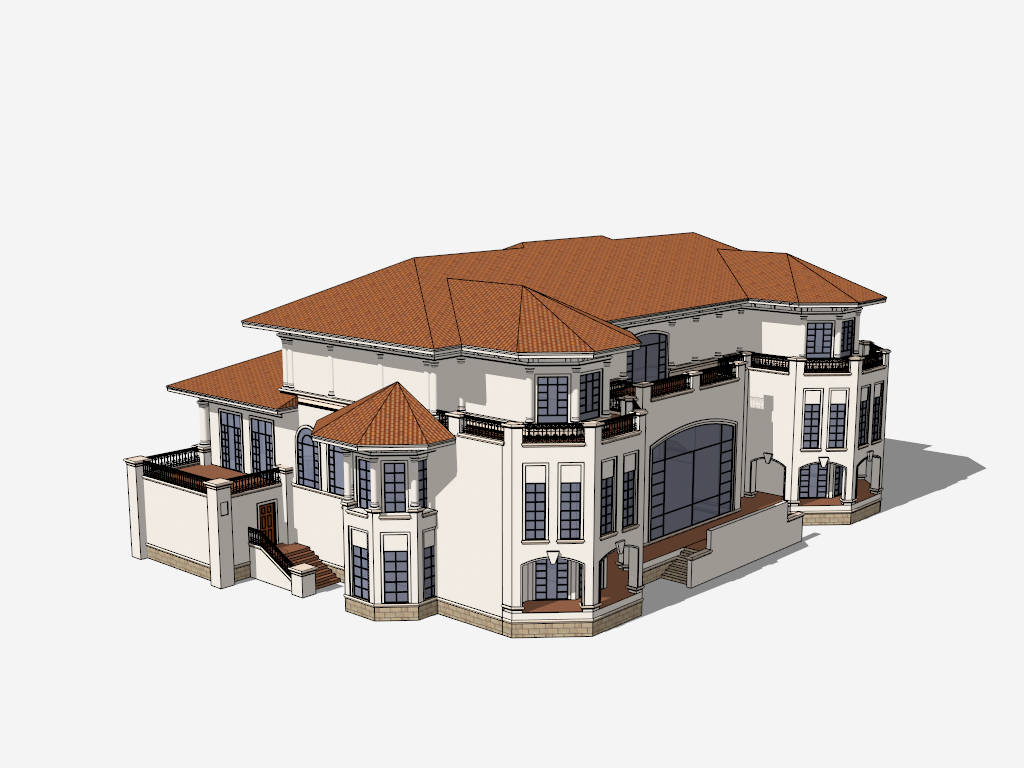 3 Storey Asian House Design sketchup model preview - SketchupBox