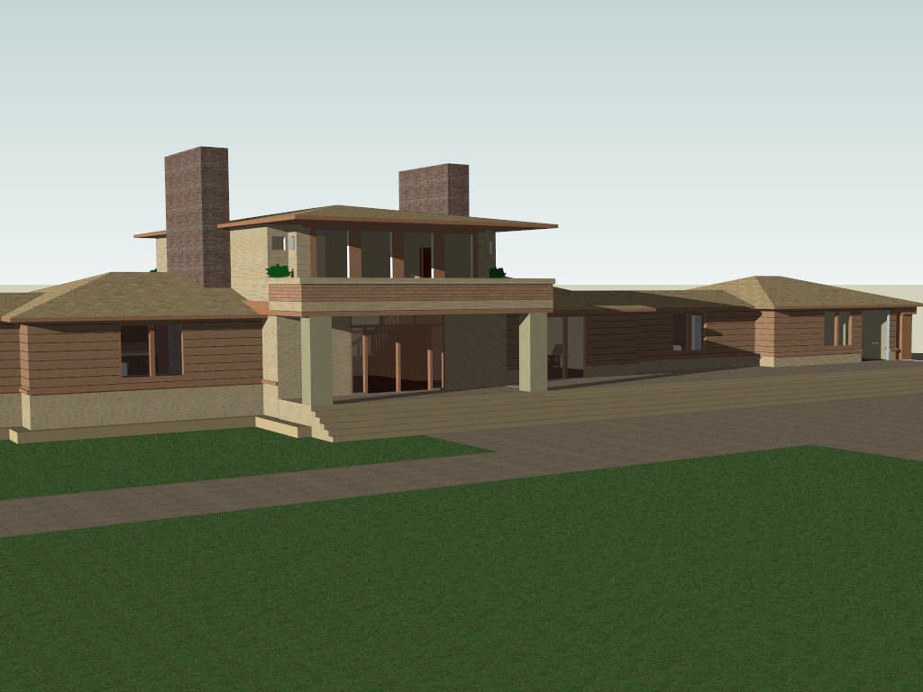 Simple Tropical House Design sketchup model preview - SketchupBox