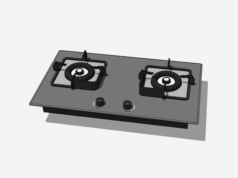 Counter Top Gas Stove sketchup model preview - SketchupBox