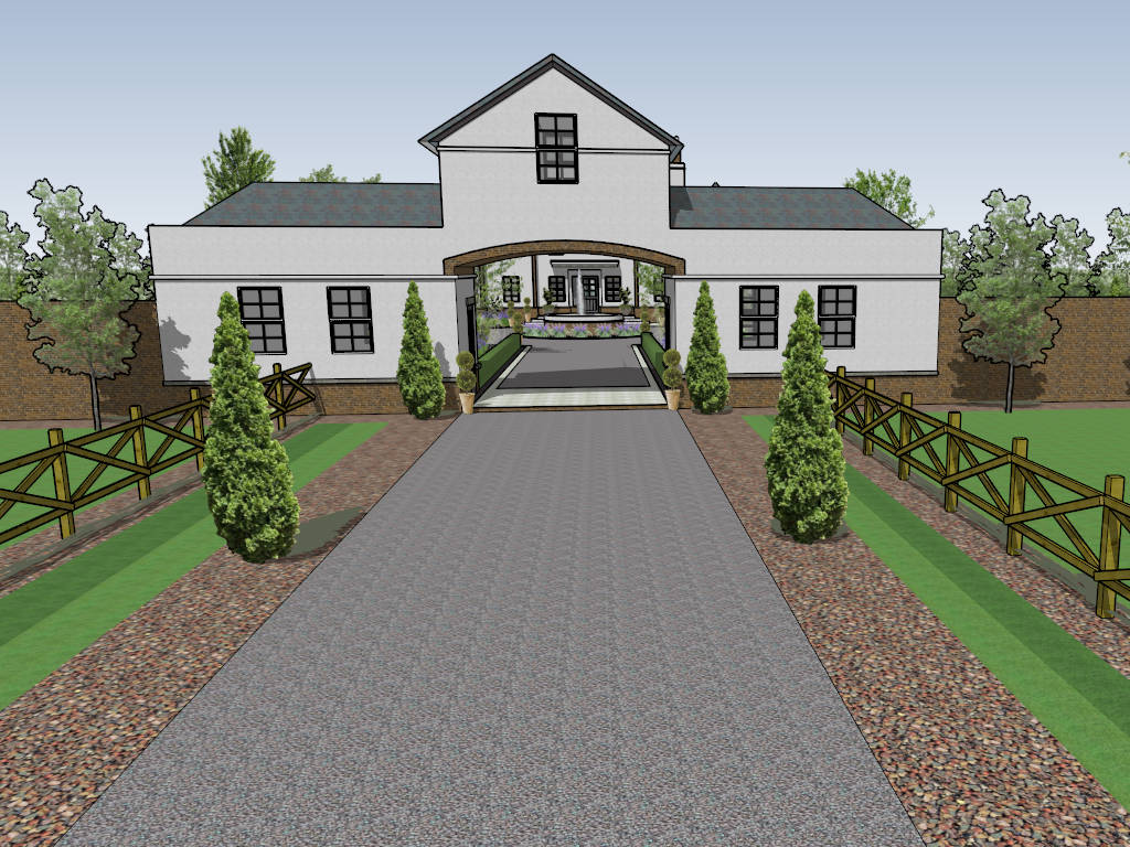 English Country Manor House sketchup model preview - SketchupBox