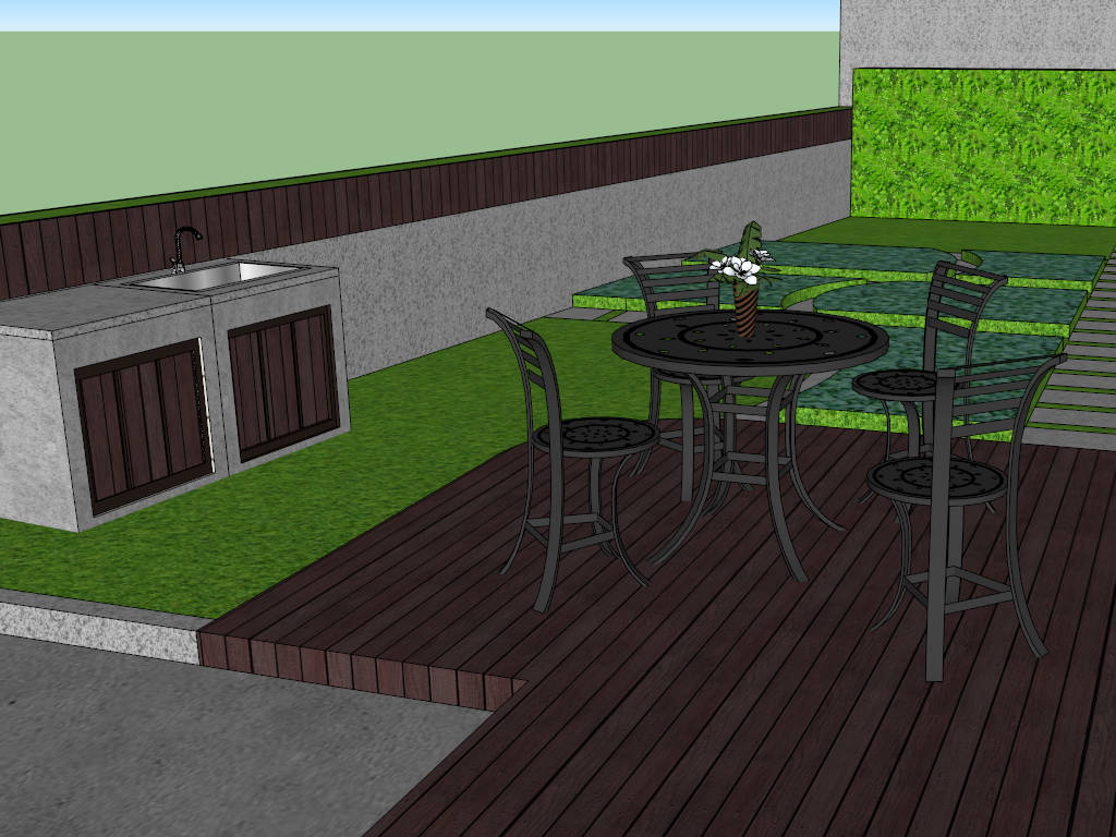 Landscape Design Front Yard sketchup model preview - SketchupBox