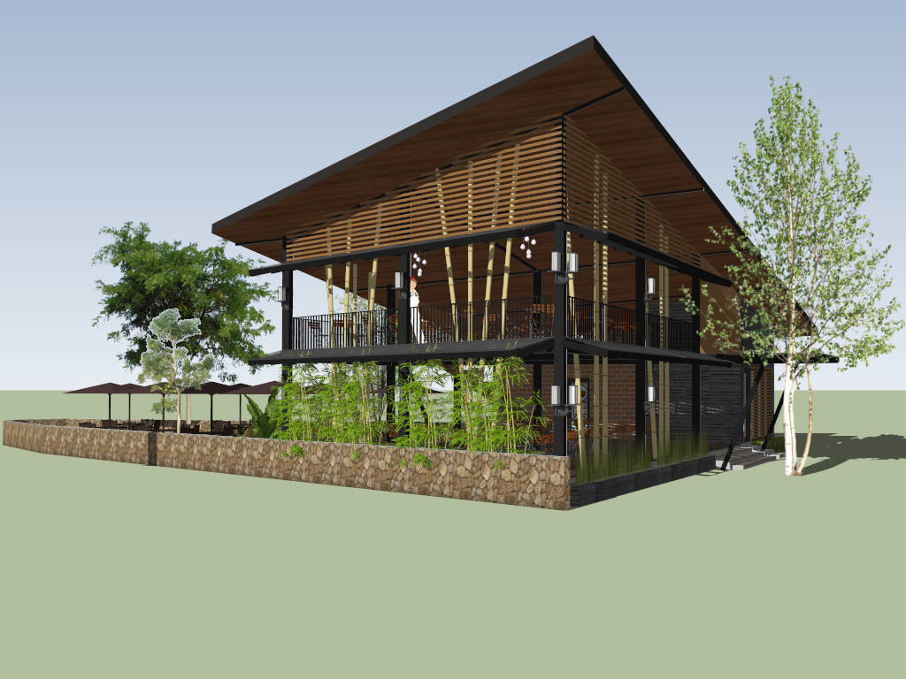 Tropical Bar Design sketchup model preview - SketchupBox
