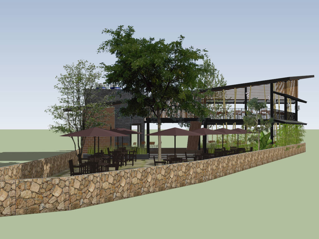 Tropical Bar Design sketchup model preview - SketchupBox