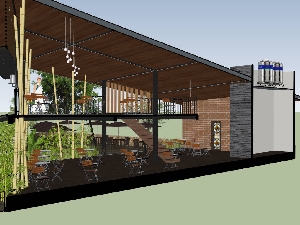 Tropical Bar Design sketchup model preview - SketchupBox