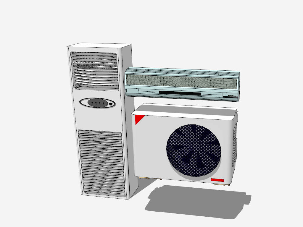 Domestic Split Air Conditioner sketchup model preview - SketchupBox
