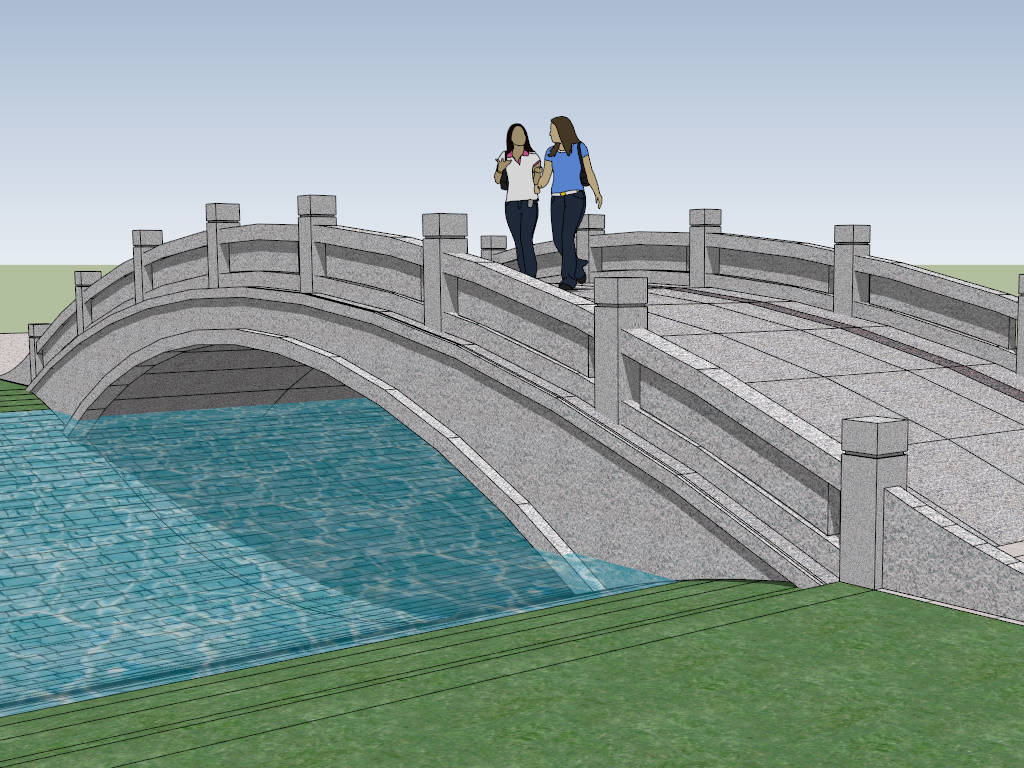 Landscape Footbridge sketchup model preview - SketchupBox