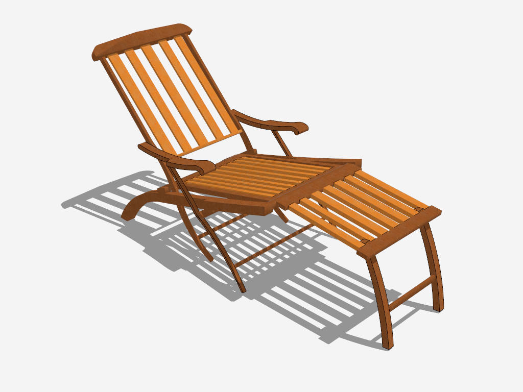 Wooden Recliner Chair sketchup model preview - SketchupBox