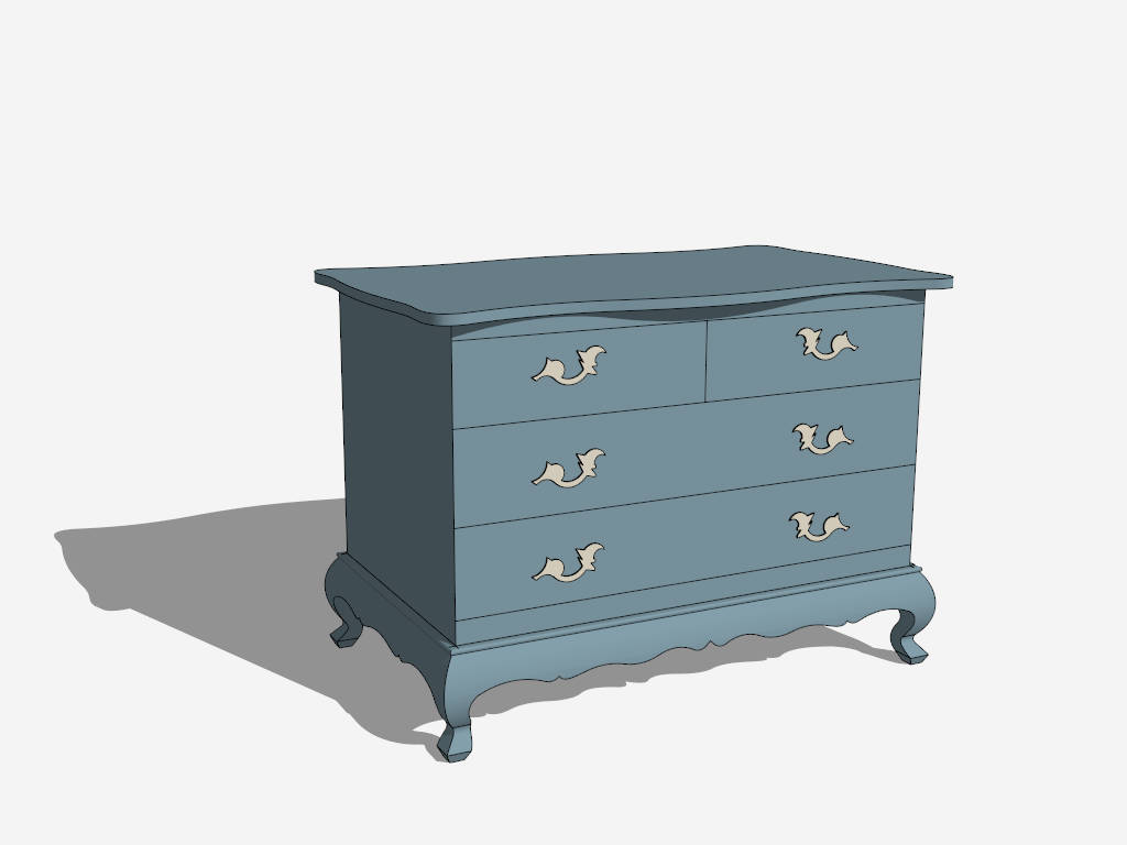 Blue Bedroom Dresser sketchup model preview - SketchupBox