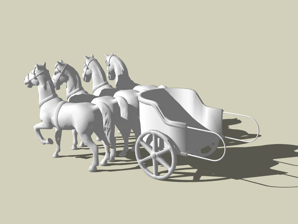 Roman Chariot Horse Sculpture sketchup model preview - SketchupBox