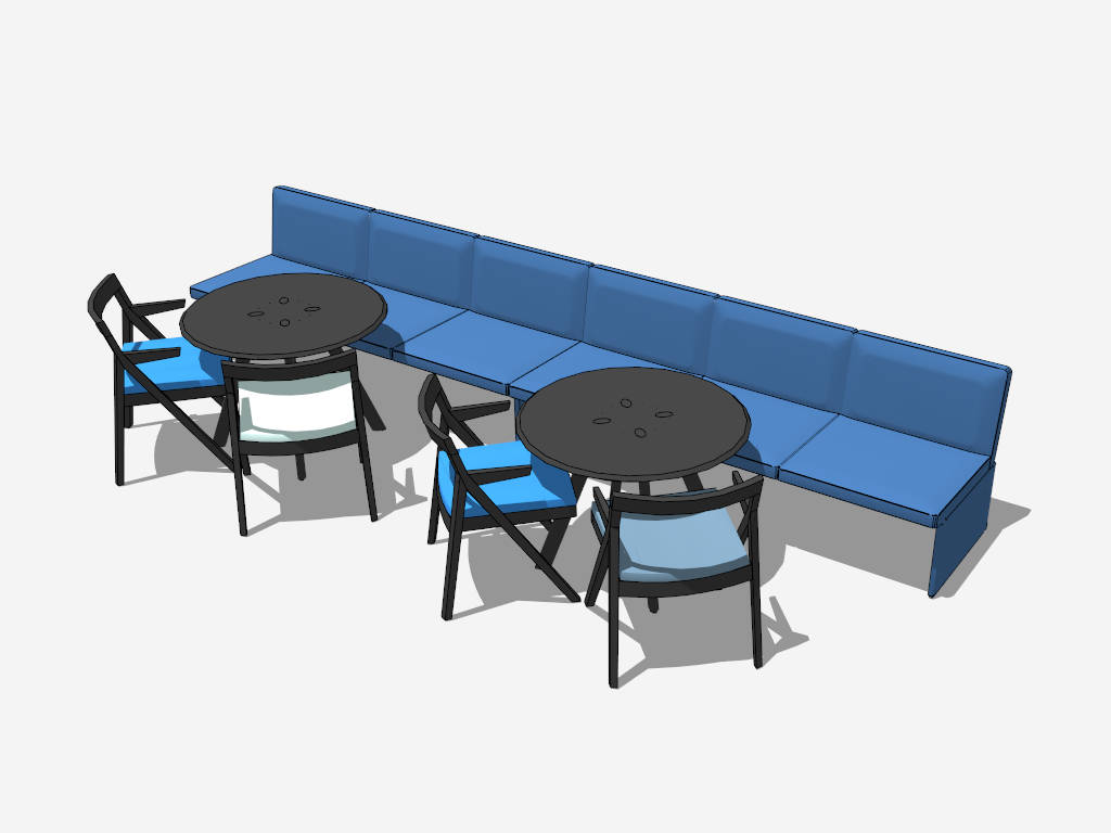 Breakroom Tables and Chairs Set sketchup model preview - SketchupBox