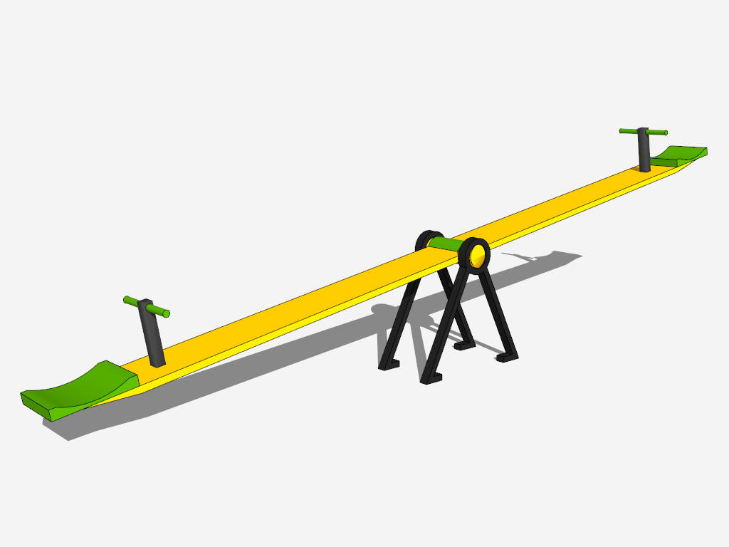 Playground See Saw sketchup model preview - SketchupBox