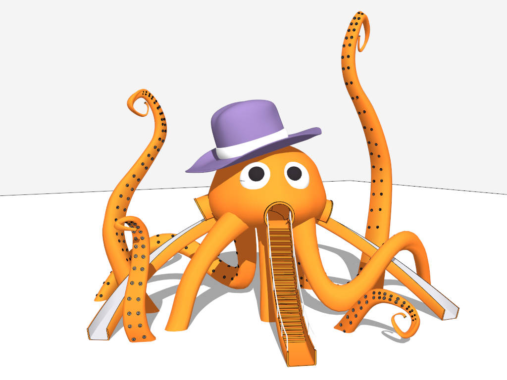 Orange Octopus Slide sketchup model preview - SketchupBox