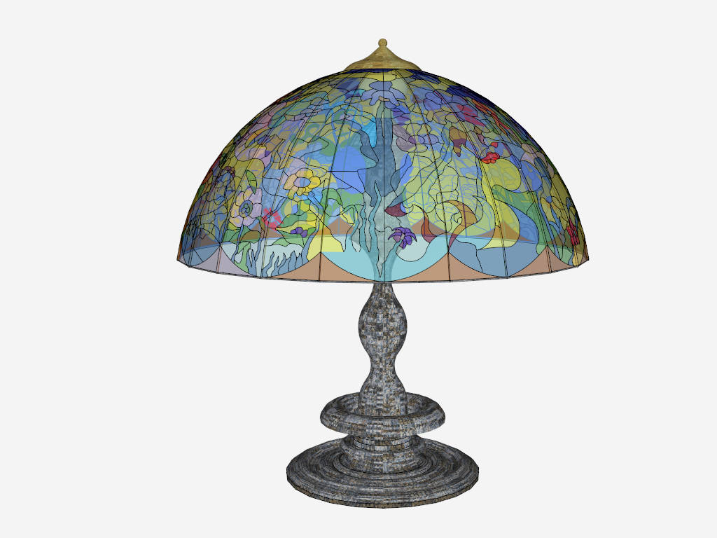Tiffany Dome Shaped Table Lamp sketchup model preview - SketchupBox