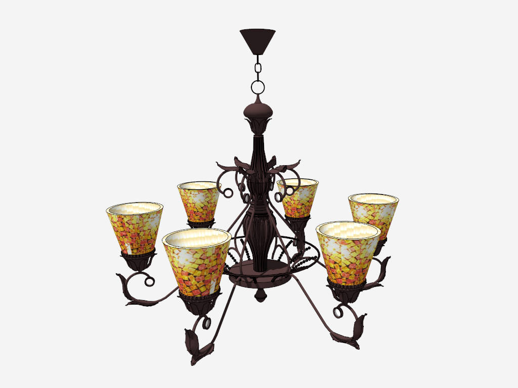 Tiffany Style Chandelier sketchup model preview - SketchupBox