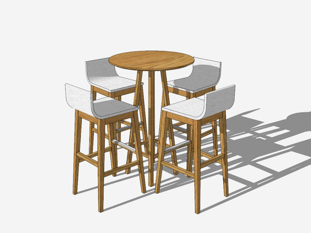 Wooden Patio Bar Set sketchup model preview - SketchupBox
