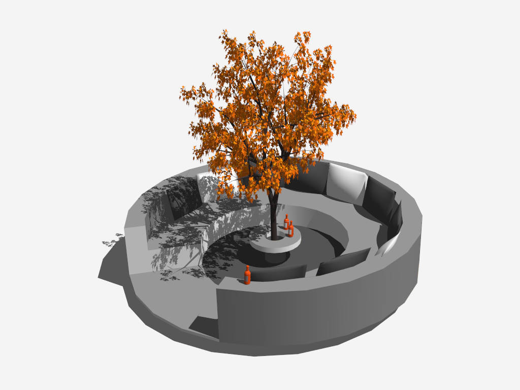 Outdoor Patio Tree Bar sketchup model preview - SketchupBox