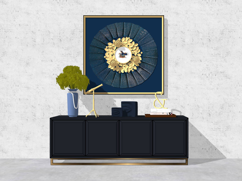 Accent Console Cabinet Decor Idea sketchup model preview - SketchupBox